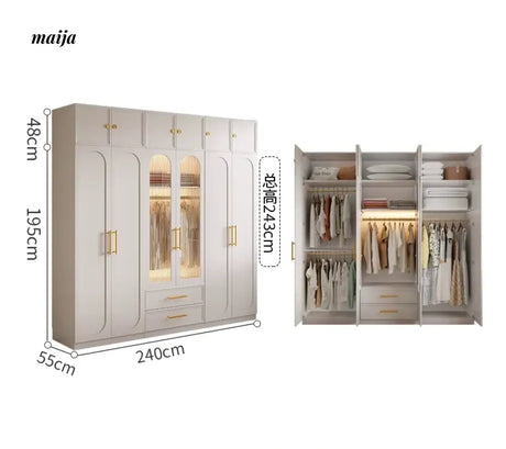 MEIHOUSE French Cream Bedroom Storage Combination Coat Cabinet from MEIHOUSE
