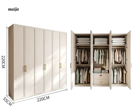 MEIHOUSE French Cream Bedroom Wardrobe Easy Assembly Storage Cabinet from MEIHOUSE