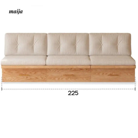 Japanese Style Solid Wood Sofa with Storage System from AI