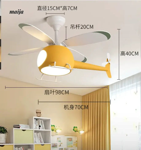 GVG Helicopter Cartoon Air Fan Ceiling Lamp from GVG