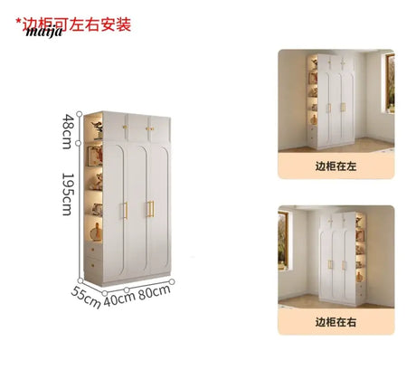MEIHOUSE French Cream Bedroom Storage Combination Coat Cabinet from MEIHOUSE
