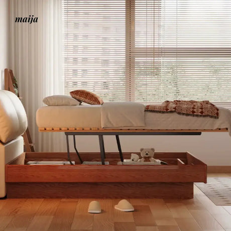 Lifting Solid Wood Bed with Storage from AI