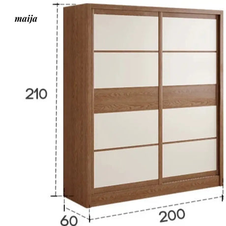 Evanna Sliding Door Solid Wood Wardrobe from maija