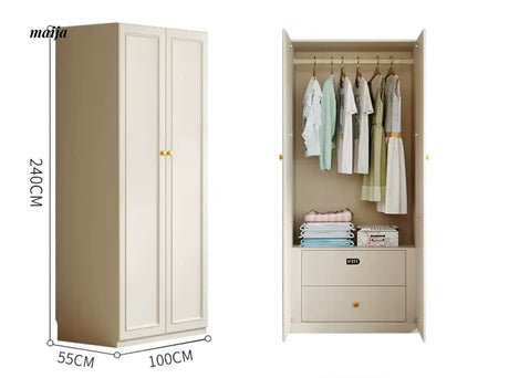 MEIHOUSE French Cream European Pine Wardrobe Bedroom Storage Cabinet from MEIHOUSE