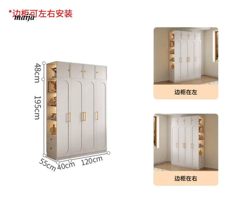 MEIHOUSE French Cream Bedroom Storage Combination Coat Cabinet from MEIHOUSE