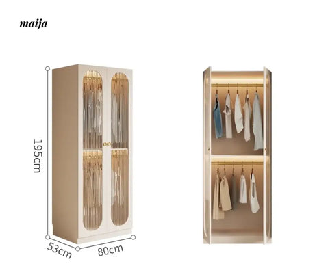 MEIHOUSE French Light Luxury Glass Door Bedroom Wardrobe Locker from MEIHOUSE