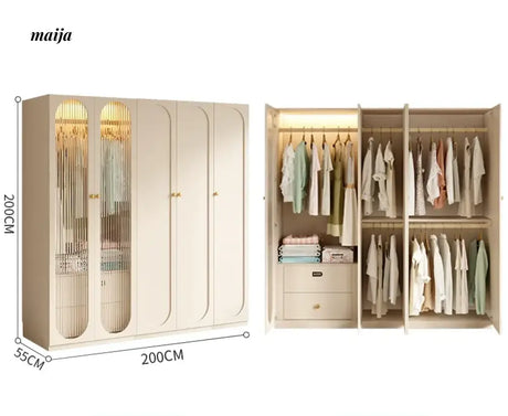 MEIHOUSE French Cream Bedroom Wardrobe Modern Assembled Cabinet from MEIHOUSE
