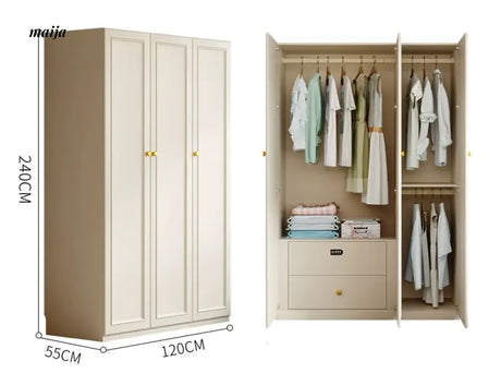 MEIHOUSE French Cream European Pine Wardrobe Bedroom Storage Cabinet from MEIHOUSE