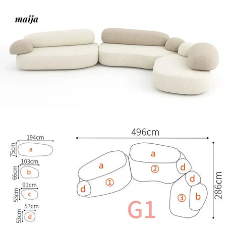 NAVI Pebbles Fabric Sofa from NAVI