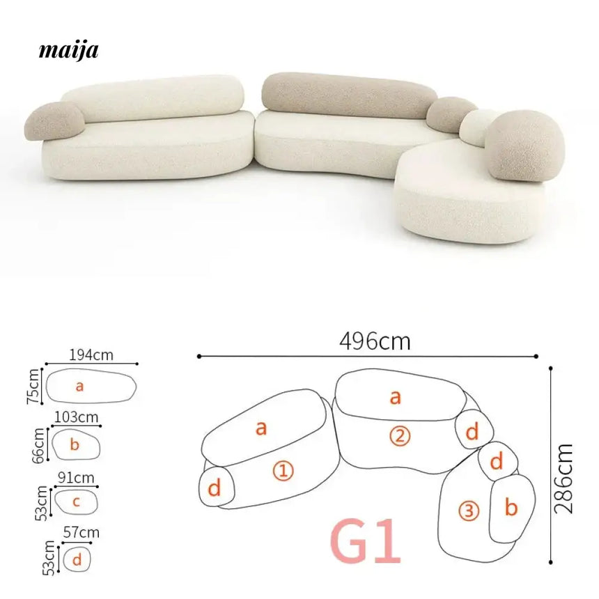 NAVI Pebbles Fabric Sofa from NAVI