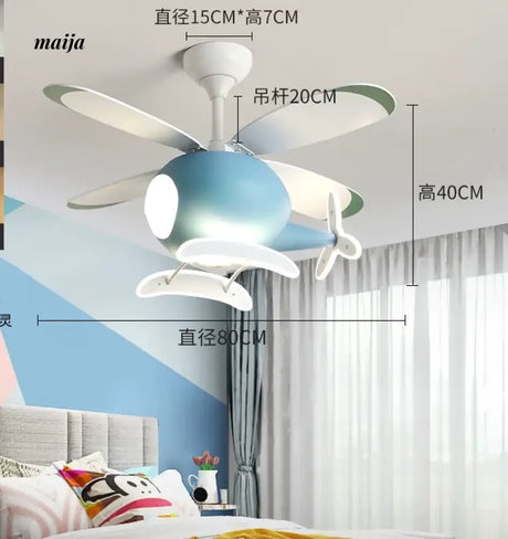 GVG Helicopter Cartoon Air Fan Ceiling Lamp from GVG
