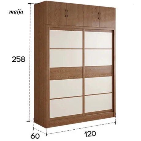 Evanna Sliding Door Solid Wood Wardrobe from maija