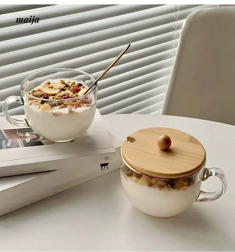 BANKE Wide Mouth Glass Oat Breakfast Bowl from BANKE