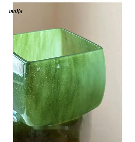 GUIFOU Square Glazed Green Vase from GUIFOU