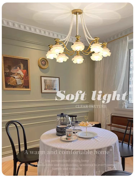 NANCY French Cream Style Glass Chandelier from NANCY