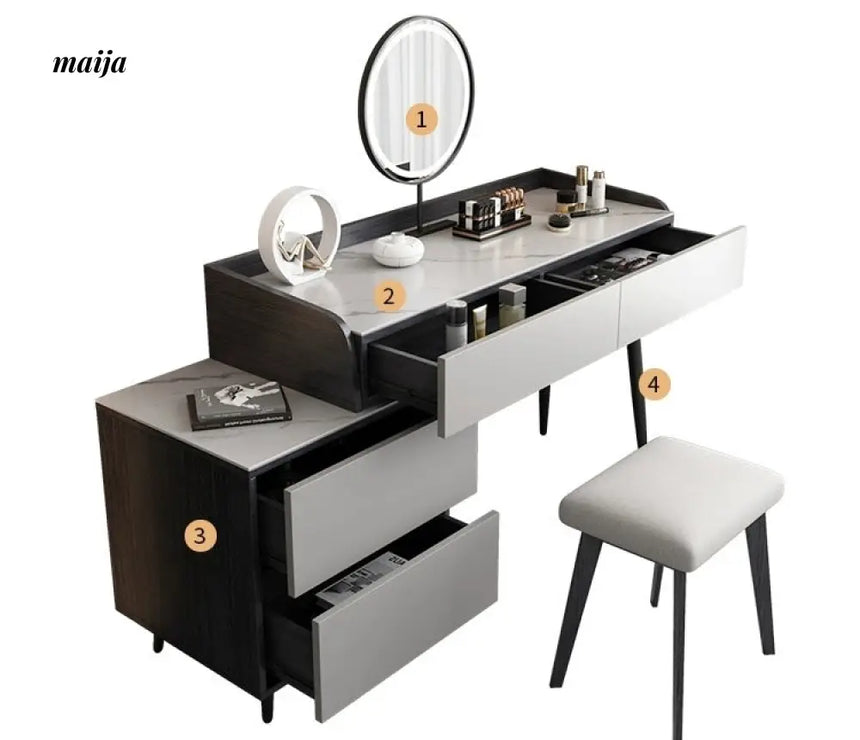 MEIHOUSE Telescopic Scandinavian Dressing Table Modern Bedroom Storage from MEIHOUSE