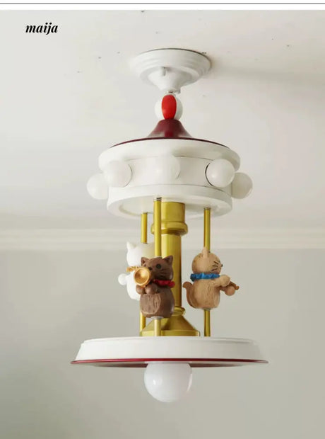 QXWD Cat Musician Ceiling Lamp Children's Room from QXWD