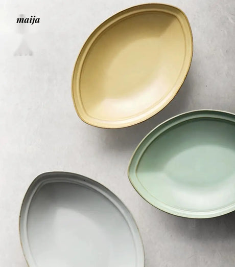 JOTO Japanese Retro Ceramic Dish Daily Steamed Fish Plate from JOTO