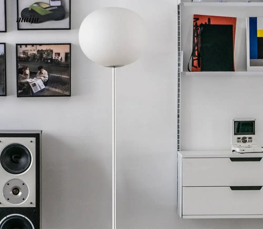 LYNN Danish Modern Glass Ball Floor Lamp from Lynn's Lamp