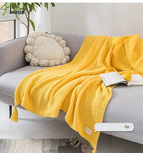 MAN YUE HOME Scandinavian Knitted Sofa with Duvet for Sleep from MAN YUE HOME