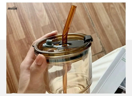 BANKE Bamboo Glass Straw Coffee Milk Cup from BANKE