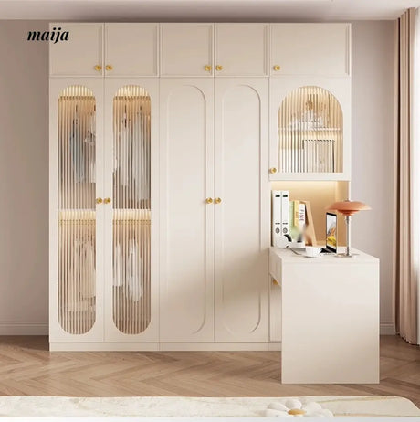 MEIHOUSE French Cream Wardrobe Modern Bedroom Storage Cabinet from MEIHOUSE