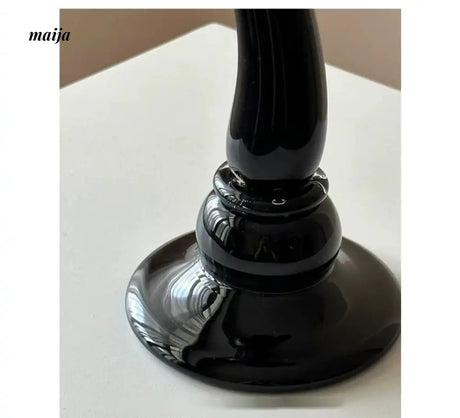 GUIFOU Retro Black Glass Candlestick from GUIFOU