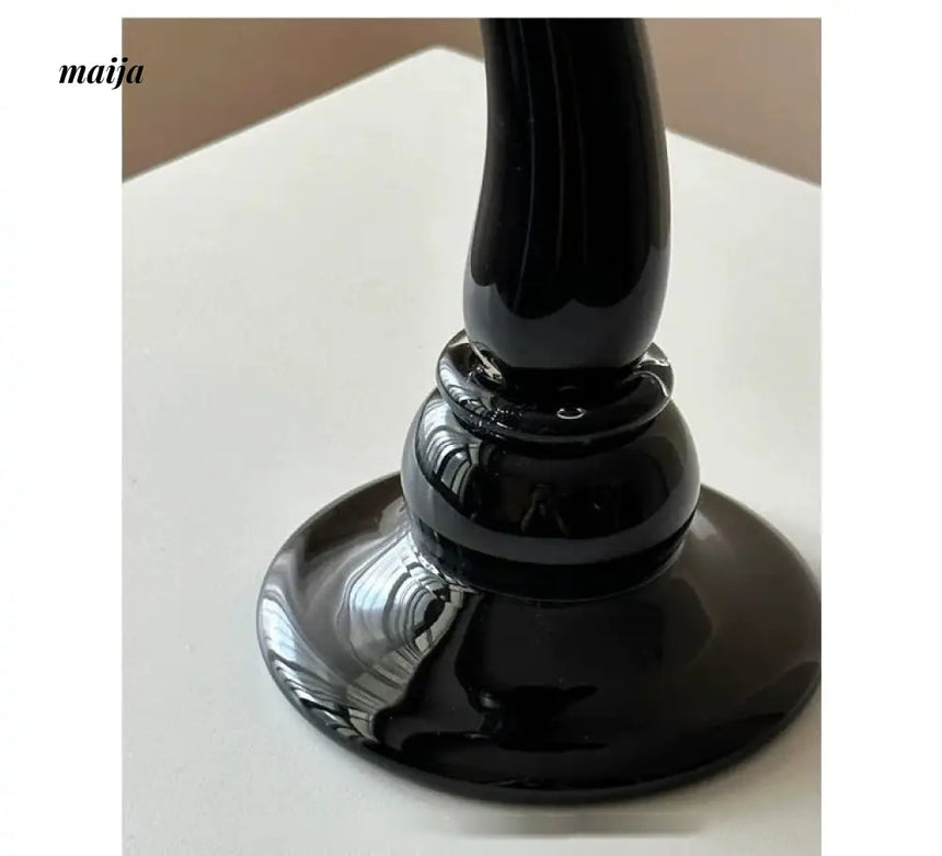 GUIFOU Retro Black Glass Candlestick from GUIFOU
