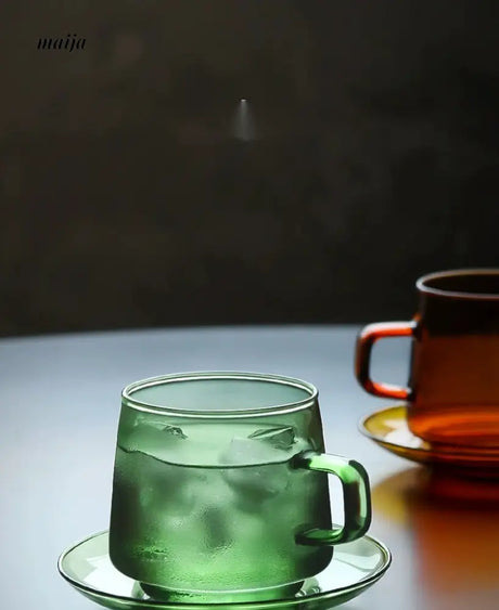 JOTO Borosilicate Handle Milk Coffee Cup with Disc from JOTO