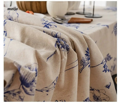 MAN YUE HOME Retro Cotton Tablecloth for Dining or Coffee Table from MAN YUE HOME