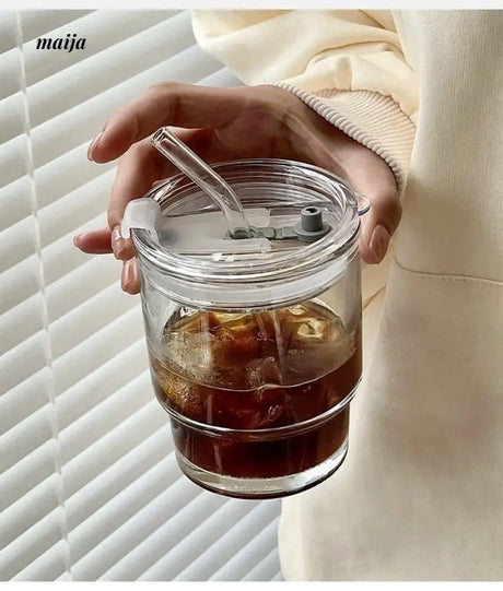 BANKE Bamboo Glass Straw Coffee Milk Cup from BANKE