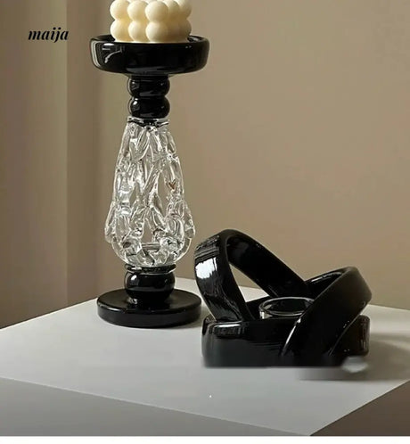 GUIFOU Retro Baroque Glass Candlestick from GUIFOU