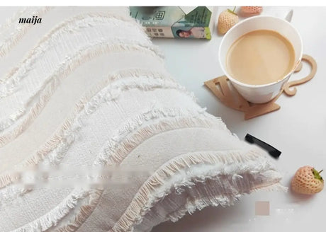 HOUSE OF YINN Luxury Tassel Corrugated Pillow Cushion from HOUSE OF YINN