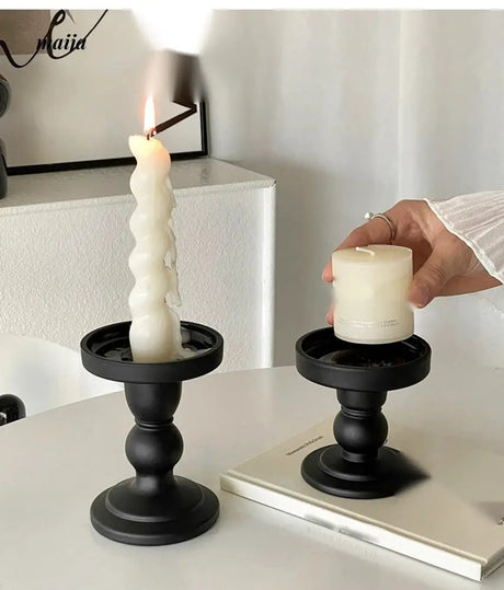 BANKE Retro Black Glossy Candle Decorations from BANKE