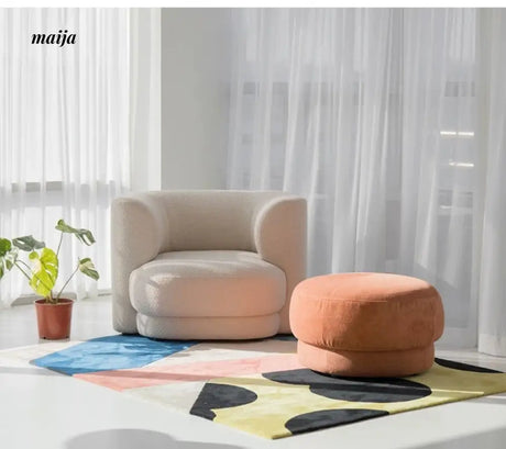 YAN JIAN Nordic Velvet Sofa in Cream Style from YAN JIAN