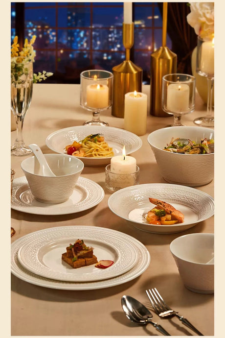 MOSE Pure White Glaze Dish Set from MOSE