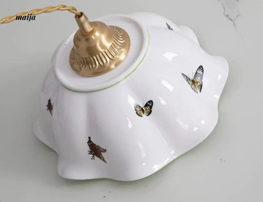 NANCY Brass Butterfly Chandelier French Cream Style from NANCY