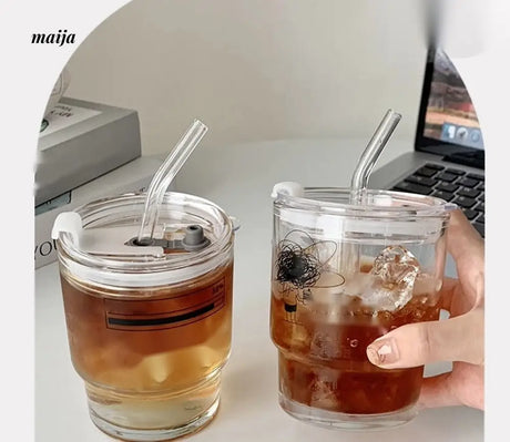 BANKE Summer Portable Glass Latte Coffee Cup from BANKE