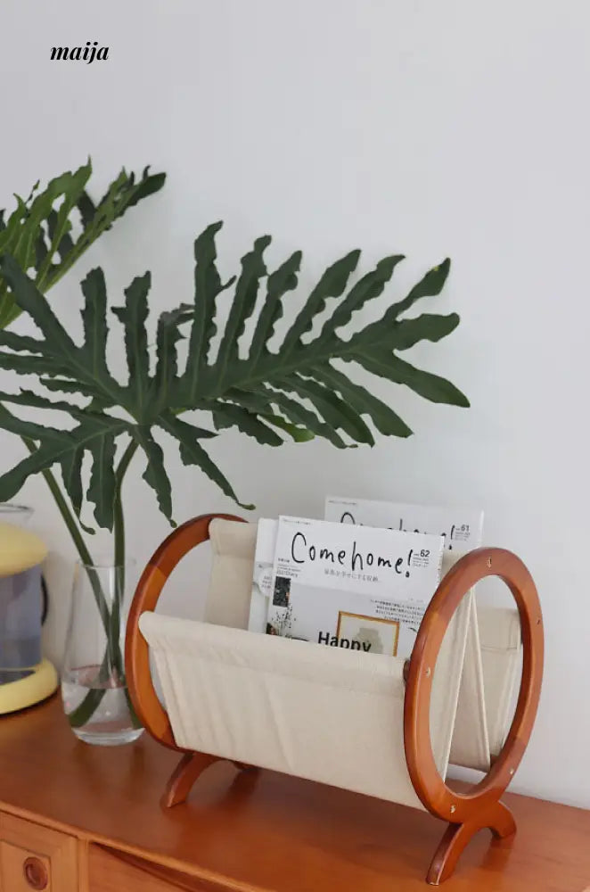 Retro Cherry Wood Magazine Rack from maija