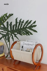 Retro Cherry Wood Magazine Rack from maija