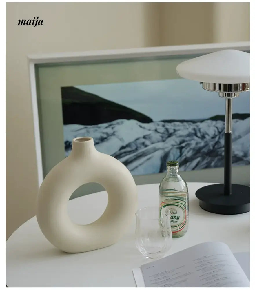 WENSHUO Circular Nordic Ceramic Vase from WENSHUO