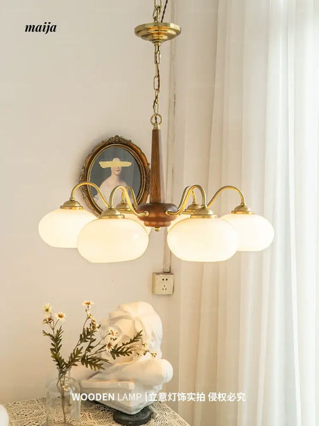 LYNN Solid Wood Japanese Chandelier from Lynn's Lamp