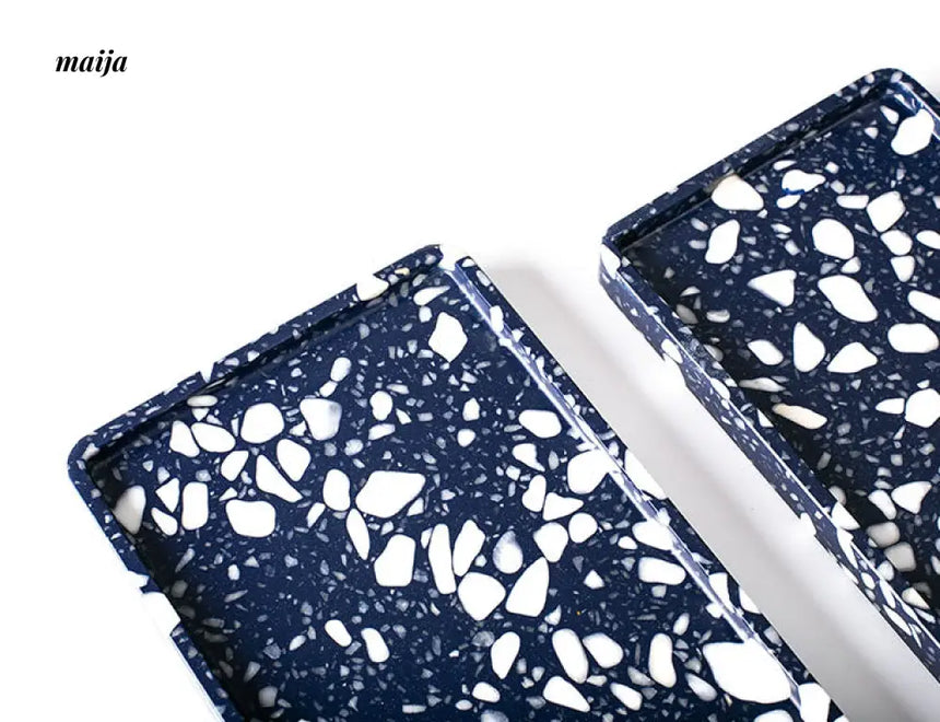 Deep Sea Blue Terrazzo Tray from maija