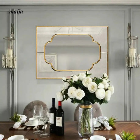 DONGGUAN Retro Golden Trim Rectangular Mirror from DONGGUAN