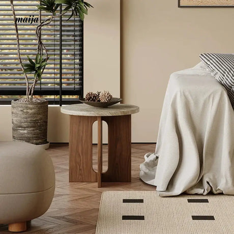 Graham Travertine Side Table from maija