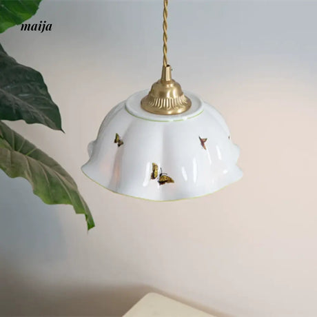 NANCY Brass Butterfly Chandelier French Cream Style from NANCY
