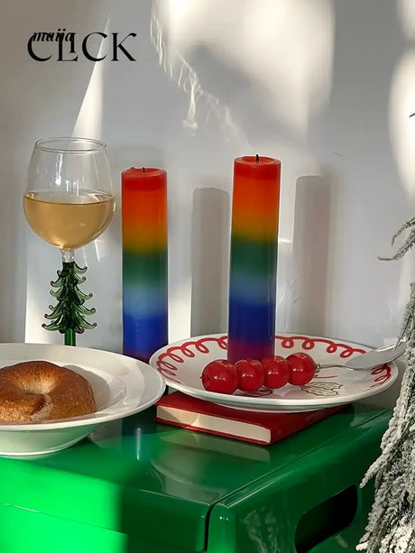 CLICK Gradient Rainbow Candle Holiday Decor from CLICK