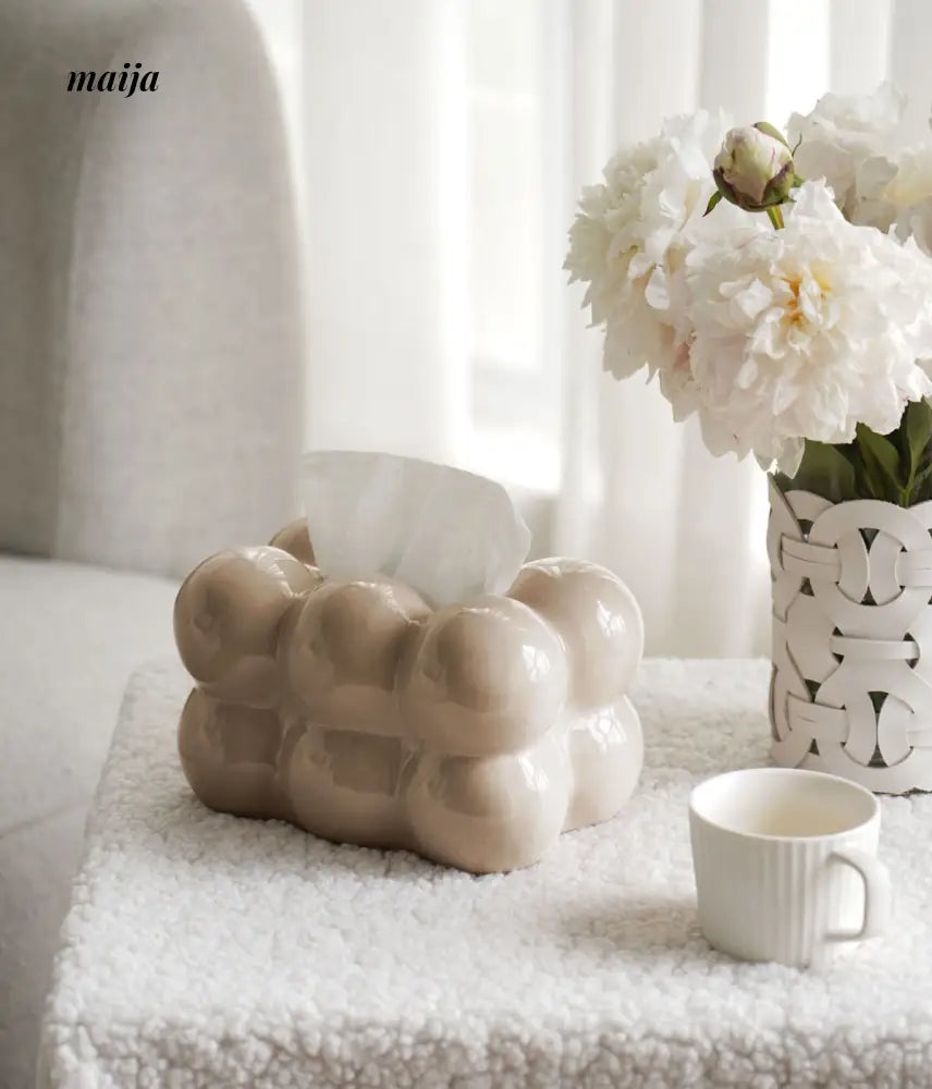 Marshmallow Ceramic Tissue Box from maija