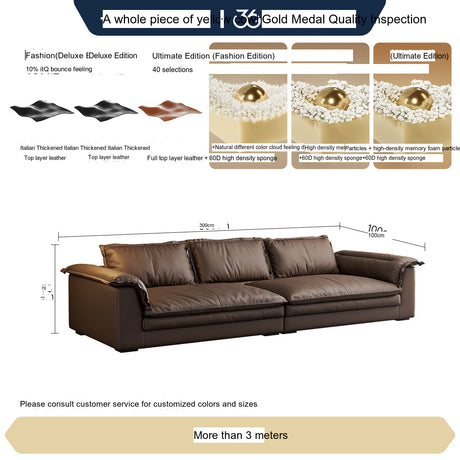 FASATI Jasper Luxurious Deep-Seat Leather Sofa from FASATI