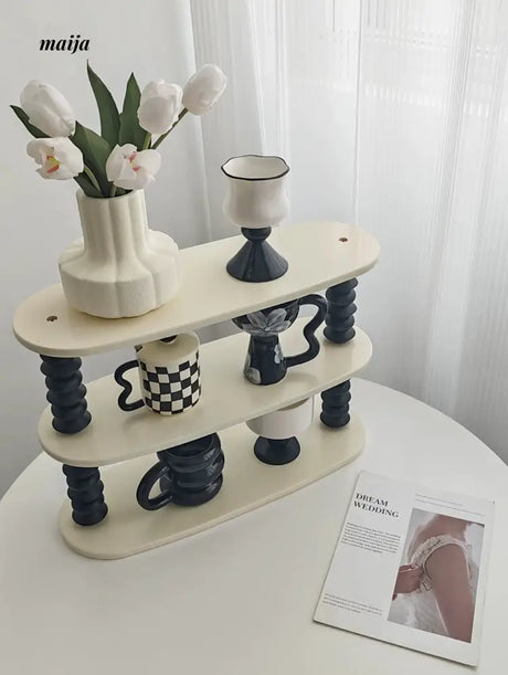 LIVETAI Retro Wood Cup Storage Desktop Rack from maija